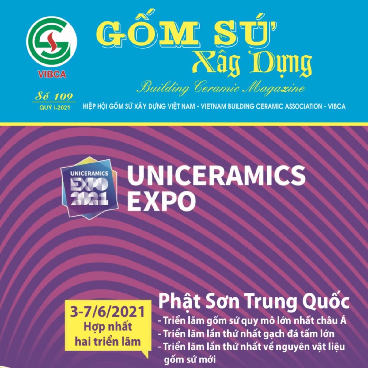 Tạp chí Gốm sứ xây dựng số 109 quý I/2021