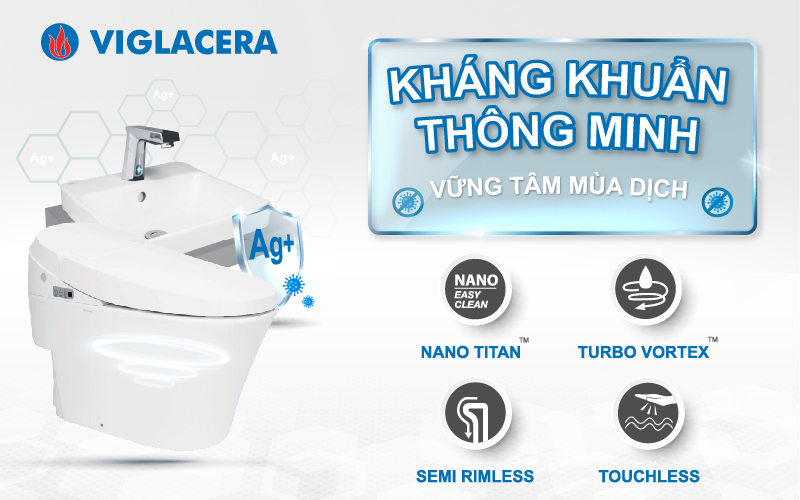 Kháng khuẩn an toàn với bộ giải pháp từ thiết bị vệ sinh Viglacera Platinum cao cấp