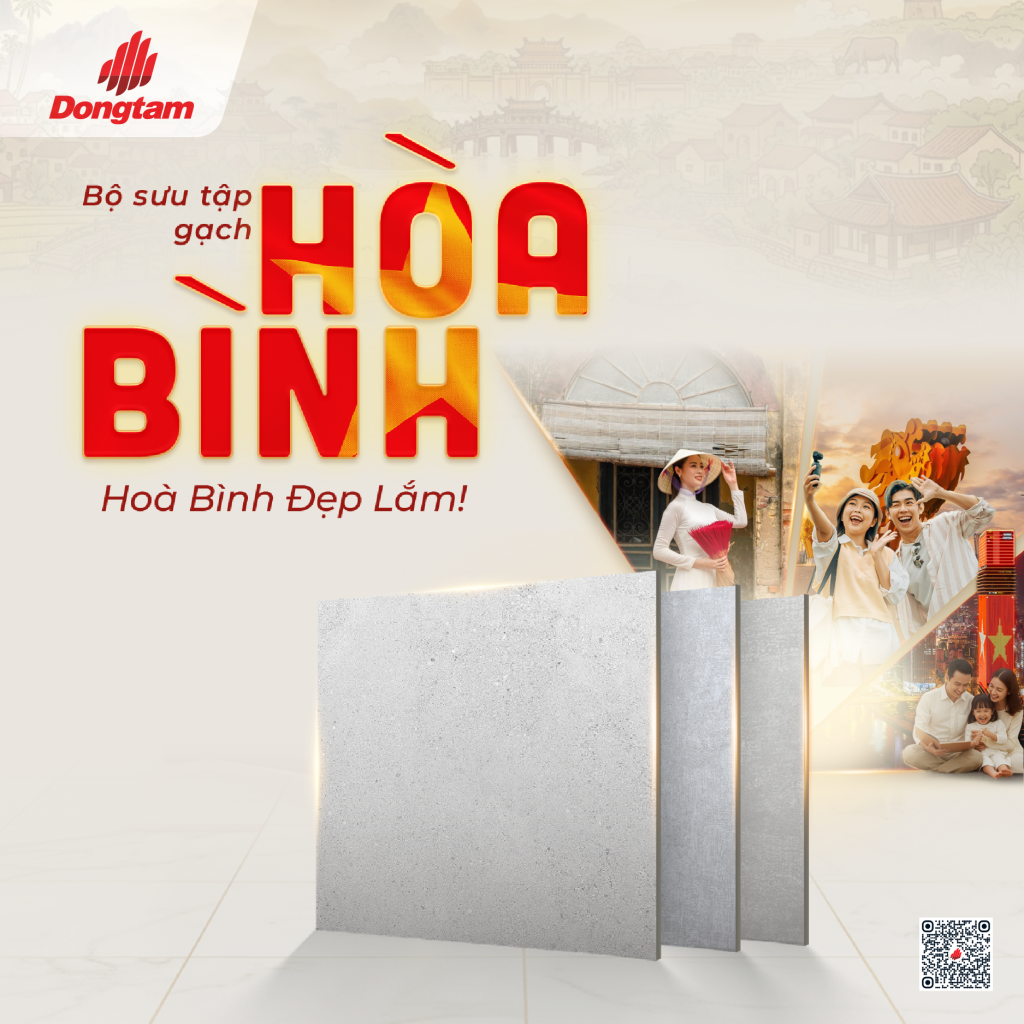 Bộ sưu tập gạch ốp lát Hòa Bình vẻ đẹp tối giản cho không gian đương đại
