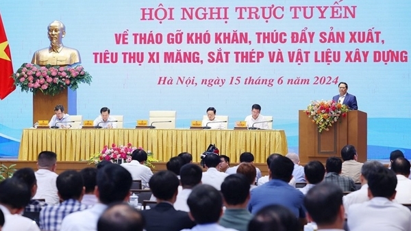 Thủ tướng chủ trì Hội nghị tháo gỡ khó khăn, thúc đẩy sản xuất, tiêu thụ vật liệu xây dựng
